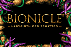 Bionicle: Maze of Shadows title screen for GameBoy Advance